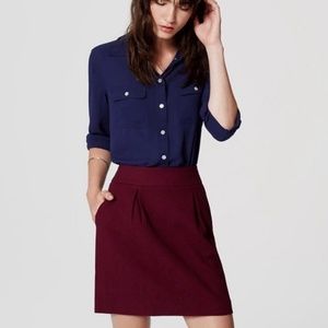 LOFT Embossed Pleated Skirt